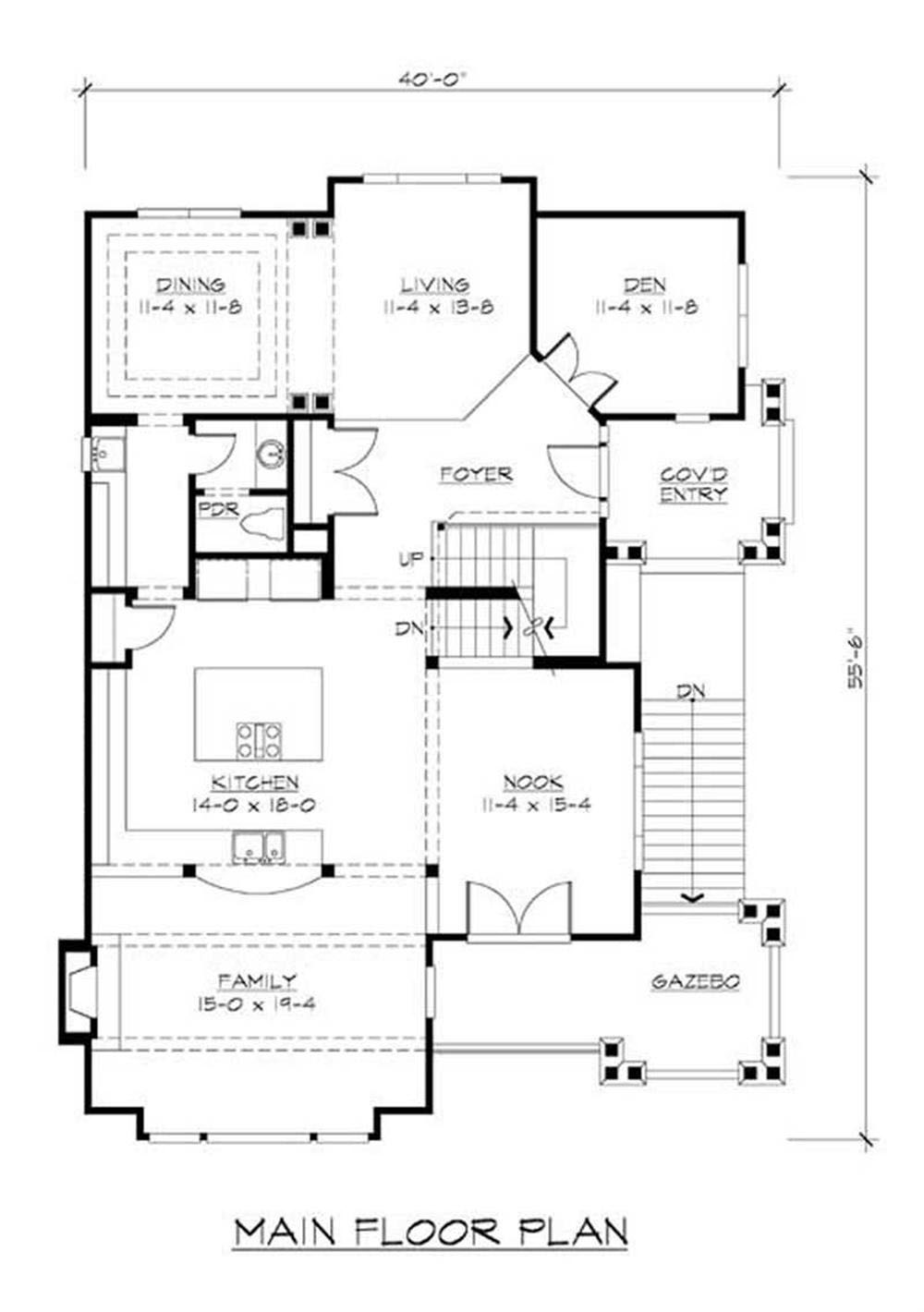Floor Plan First Story of Ranch Plan #115-1413